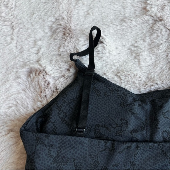 Allfenix Padded Python Charcoal Sports Bra with Adjustable Straps - Picture 3 of 4